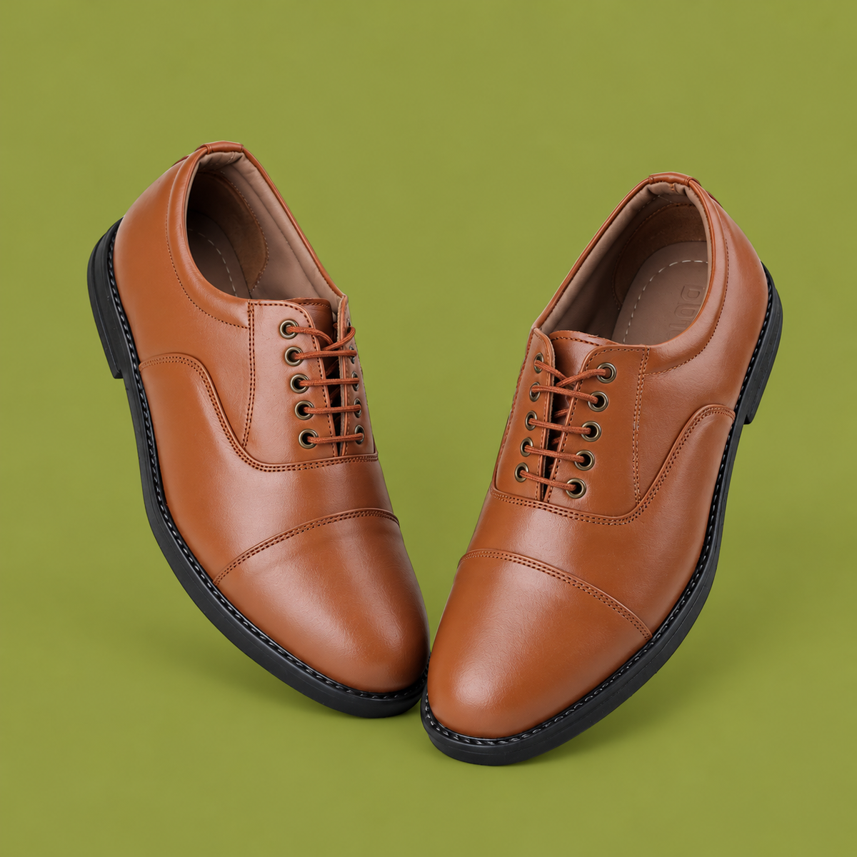 DUTYSOLE Oxford Premium Leather Shoes - Desert Tan | Formal Police Uniform Lace-Up Office Dress Shoes | Unisex