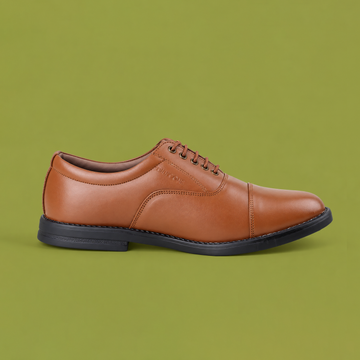 DUTYSOLE Oxford Premium Leather Shoes - Desert Tan | Formal Police Uniform Lace-Up Office Dress Shoes | Unisex