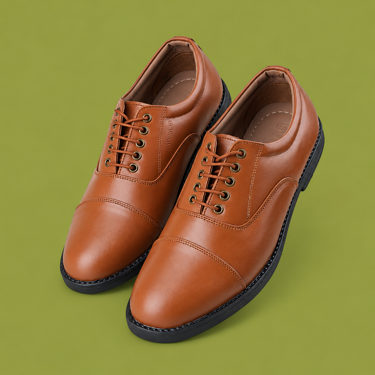 DUTYSOLE Oxford Premium Leather Shoes - Desert Tan | Formal Police Uniform Lace-Up Office Dress Shoes | Unisex