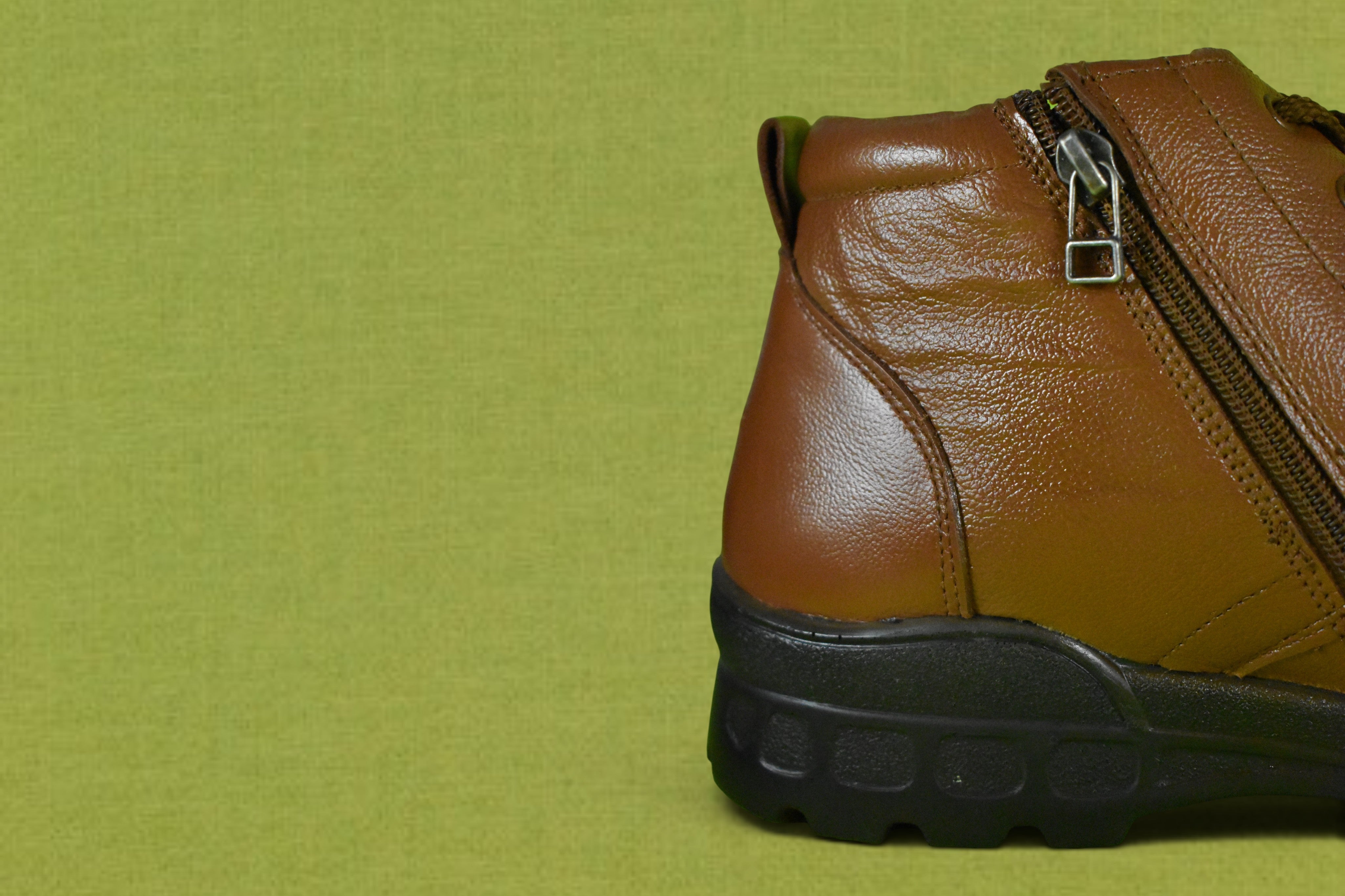 DUTYSOLE Premium Leather Combat Boots - Brown | Tactical Military Police Lace-Up Ankle Boots with Side Zipper | Unisex