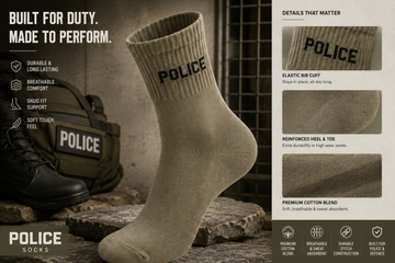 DUTYSOLE Officer Socks - Olive Khakhi | Free Size Pack of 3 | Unisex
