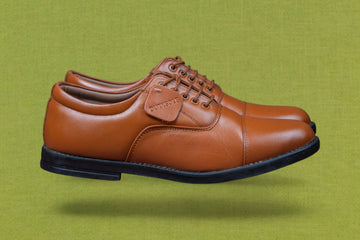 DUTYSOLE Premium Leather Oxford Shoes - Lite Tan| Formal Police Uniform Lace-Up Office Dress Shoes | Unisex
