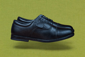 DUTYSOLE Premium Leather Oxford Shoes - Black | Formal Police Uniform Lace-Up Office Dress Shoes | Unisex