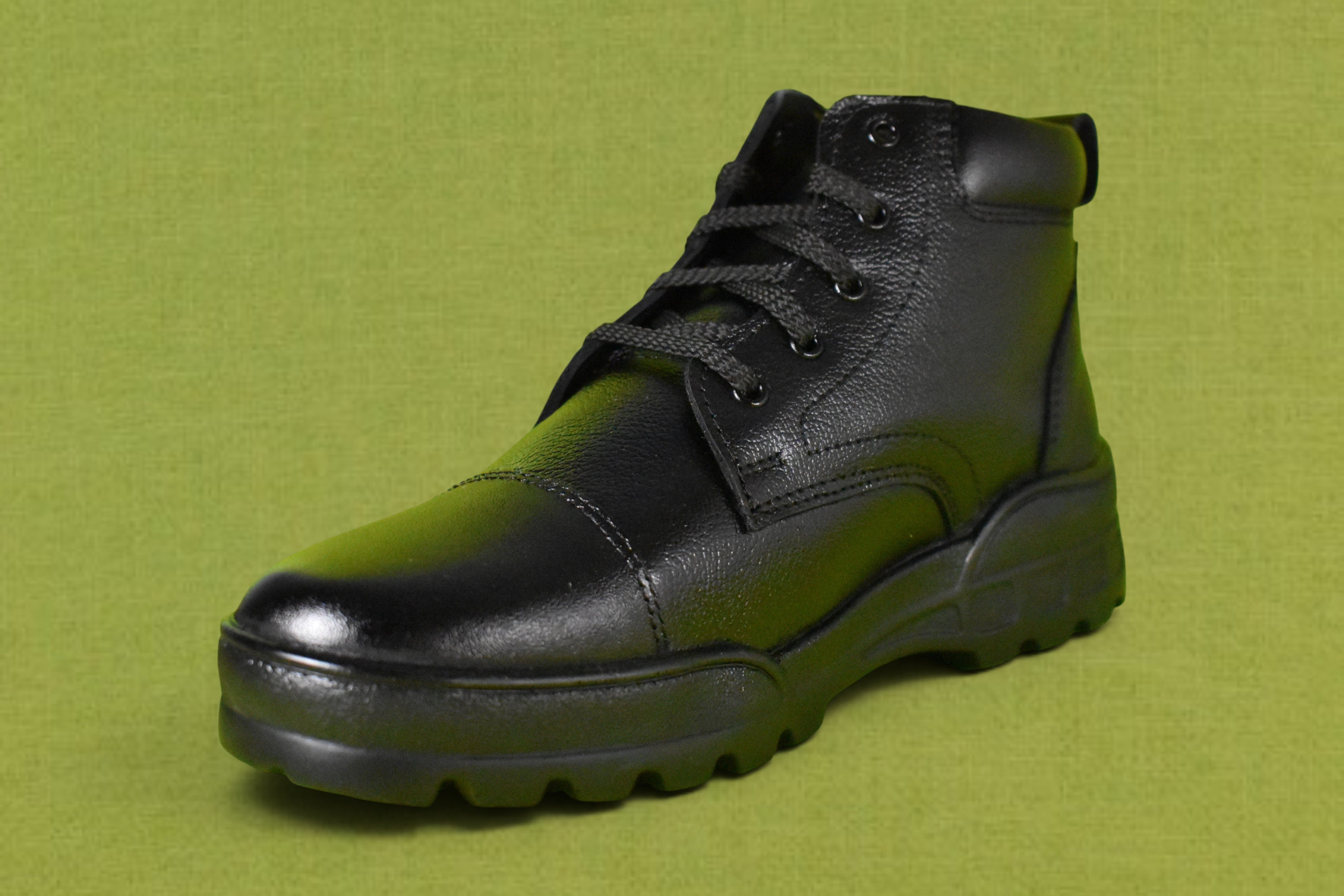 DUTYSOLE Premium Leather Combat Boots - Black | Tactical Military Police Lace-Up Ankle Boot | Unisex