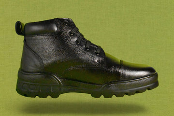 DUTYSOLE Premium Leather Combat Boots - Black | Tactical Military Police Lace-Up Ankle Boot | Unisex