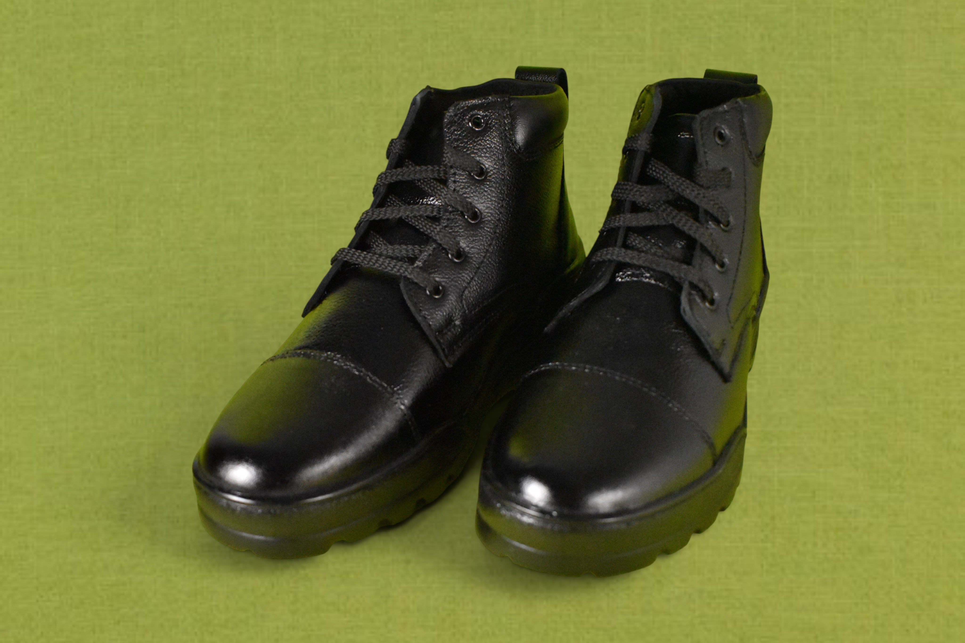 DUTYSOLE Premium Leather Combat Boots - Black | Tactical Military Police Lace-Up Ankle Boot | Unisex