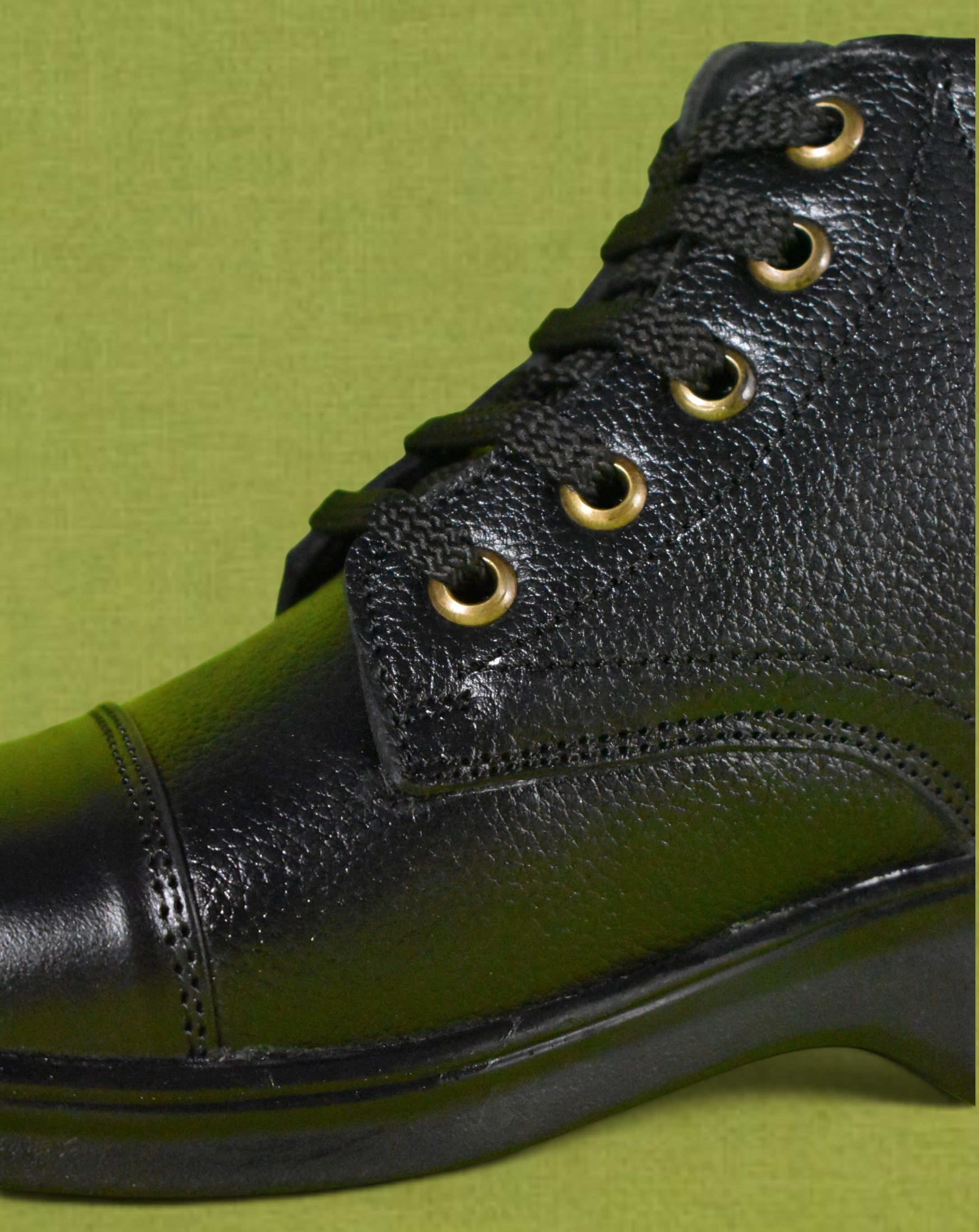 DUTYSOLE Premium Leather Marshall Boots - Black | Tactical Military Police Lace-Up Ankle Boots with Side Zipper | Unisex
