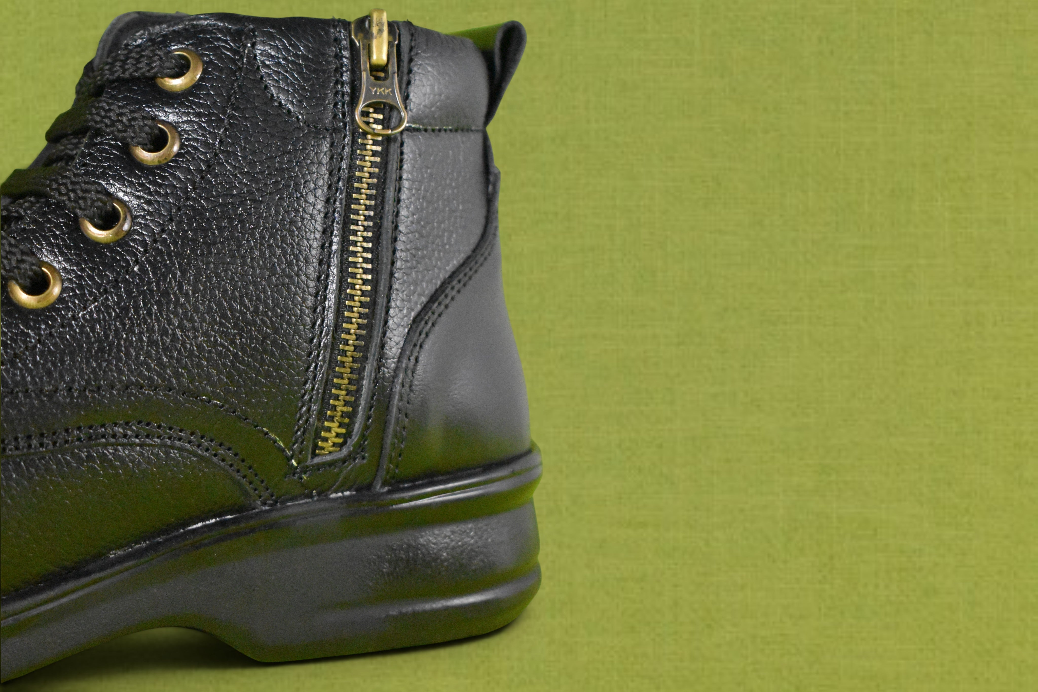 DUTYSOLE Premium Leather Marshall Boots - Black | Tactical Military Police Lace-Up Ankle Boots with Side Zipper | Unisex