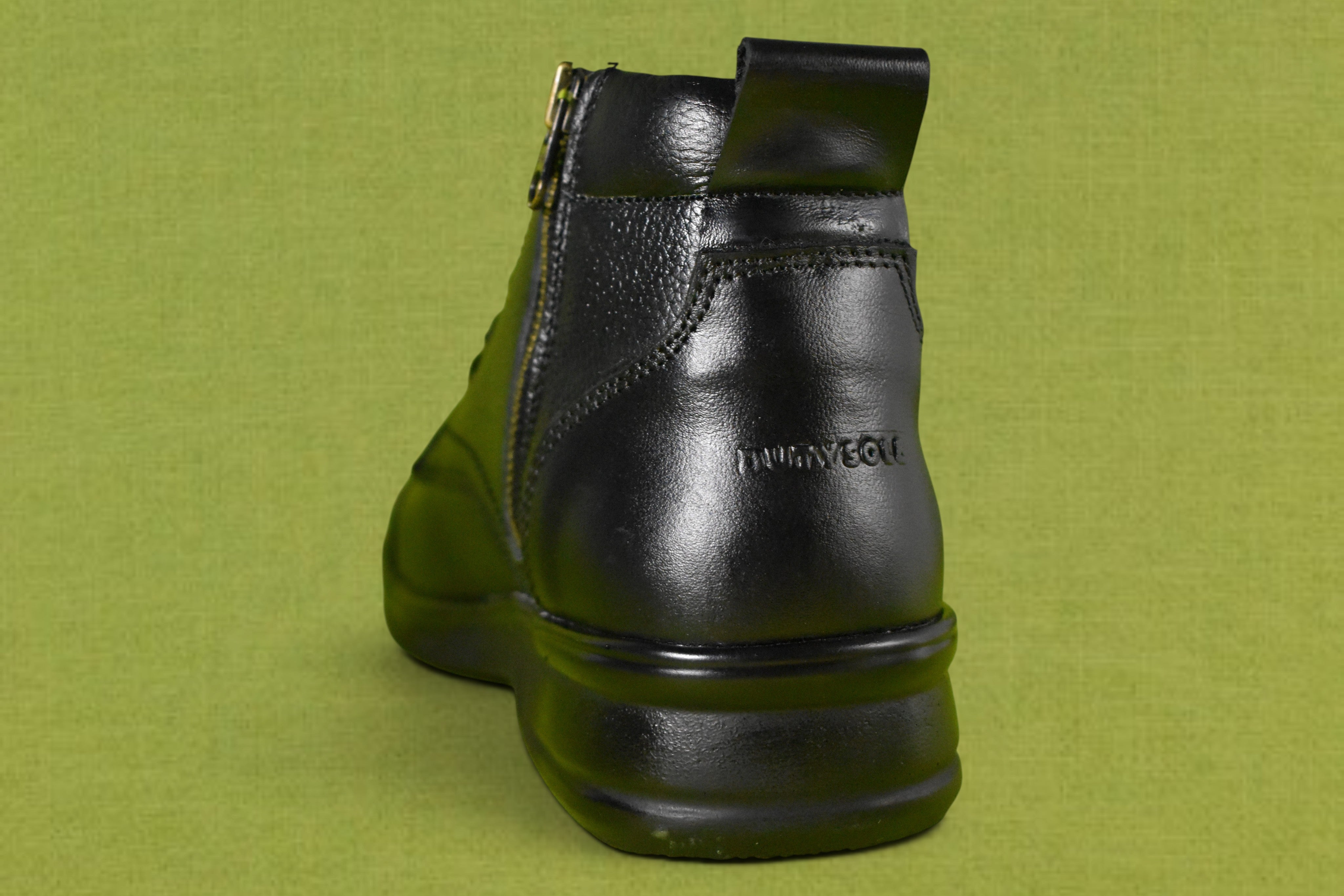 DUTYSOLE Premium Leather Marshall Boots - Black | Tactical Military Police Lace-Up Ankle Boots with Side Zipper | Unisex