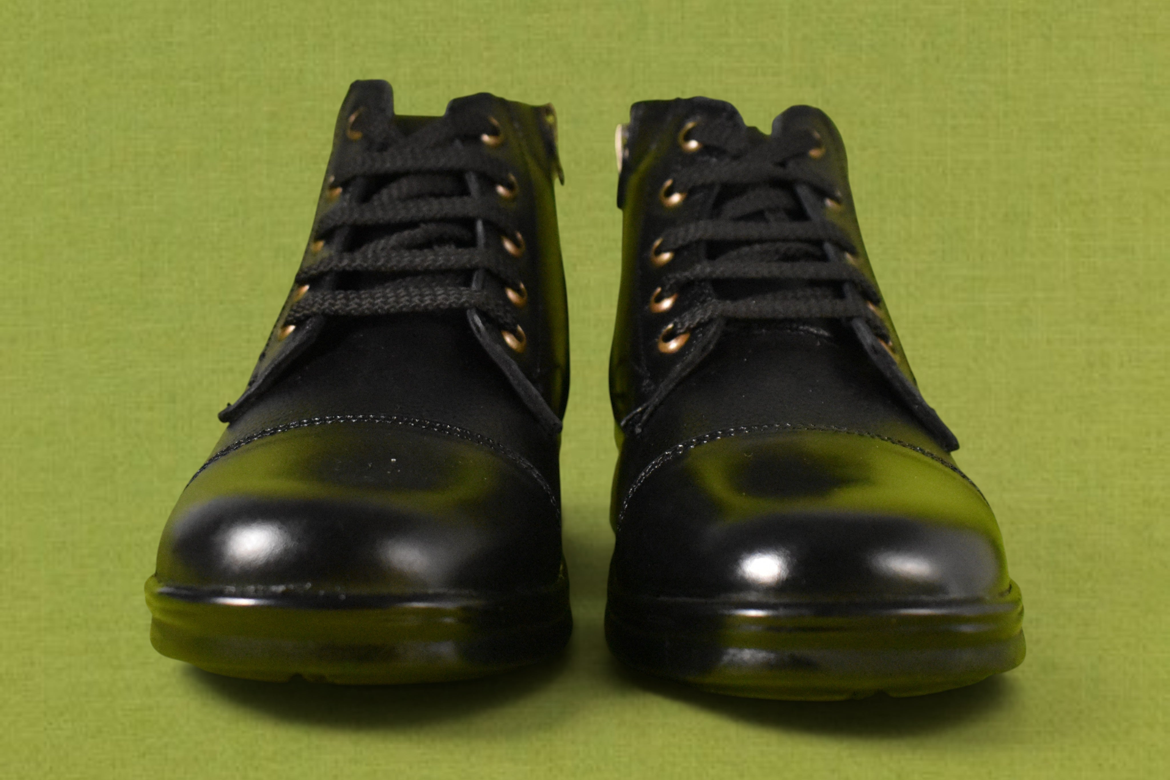 DUTYSOLE Premium Leather Marshall Boots - Black | Tactical Military Police Lace-Up Ankle Boots with Side Zipper | Unisex